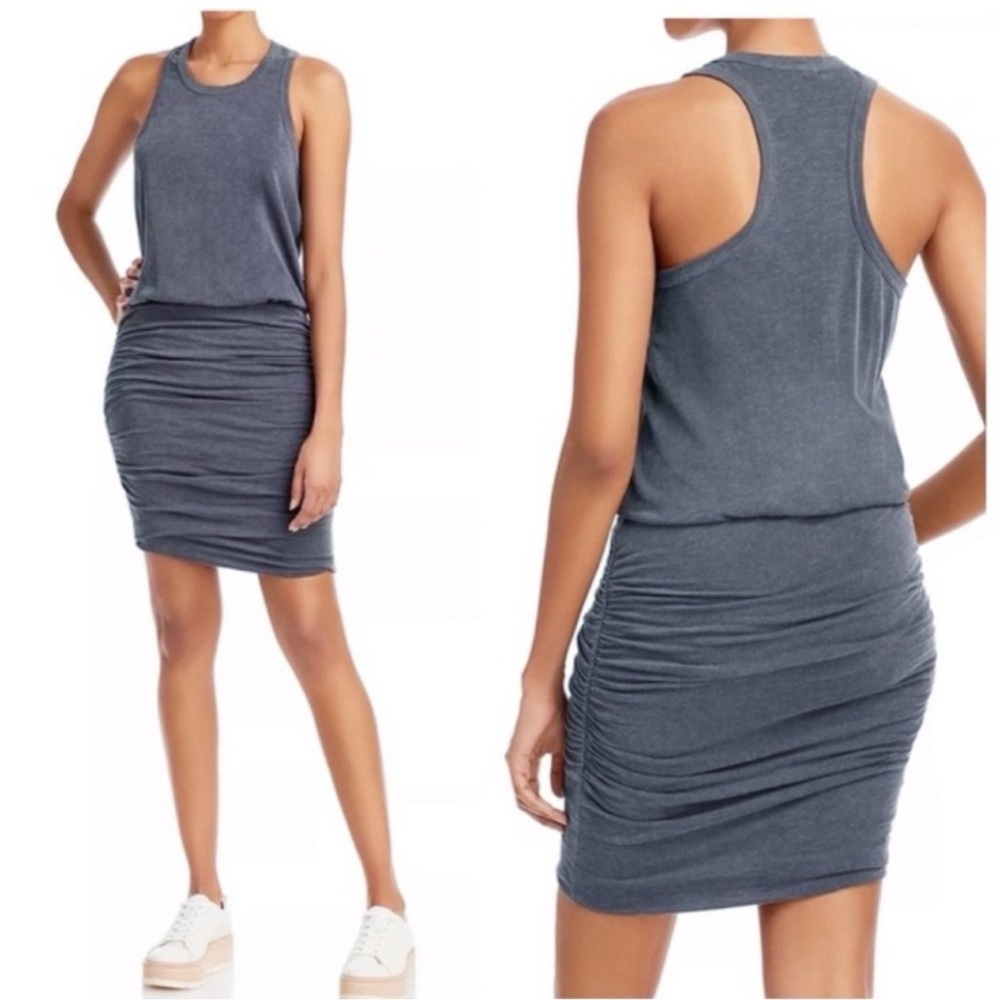 Sundry Gardien Scrunch Ruched Sleeveless midi dress